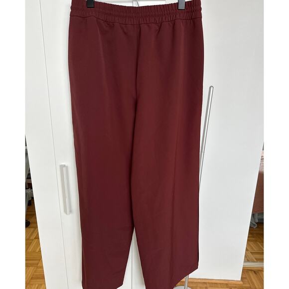 Athleta Women's Maroon Endeavor High Rise Wide Leg Relaxed Pull-On Pant, M, EUC - Picture 3 of 7